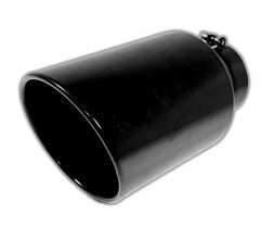 Rolled Angle Cut Bolt-on | Black Powder Coated Exhaust Tip-1