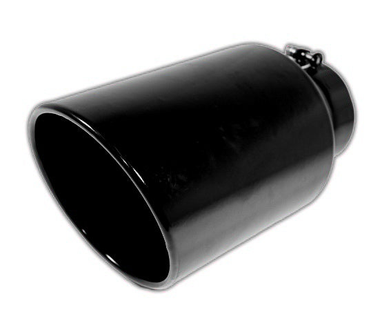 Rolled Angle Cut Bolt-on | Black Powder Coated Exhaust Tip-1
