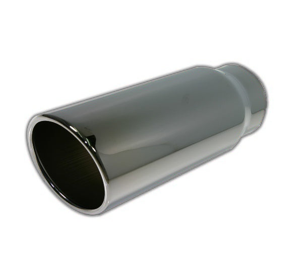 Rolled Angle Cut | Black Chrome Exhaust Tip-1
