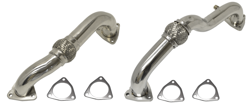 2008-2010 Ford 6.4L UPPIPE W/Ebp + O2 Bungs W/Passenger/Driver-1