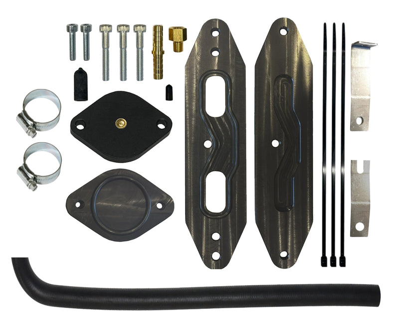 2011 - 2015 Ford 6.7L EGR Cooler with Coolant Re-Route Hose for Factory Pyro, w/Pass Through plate-1