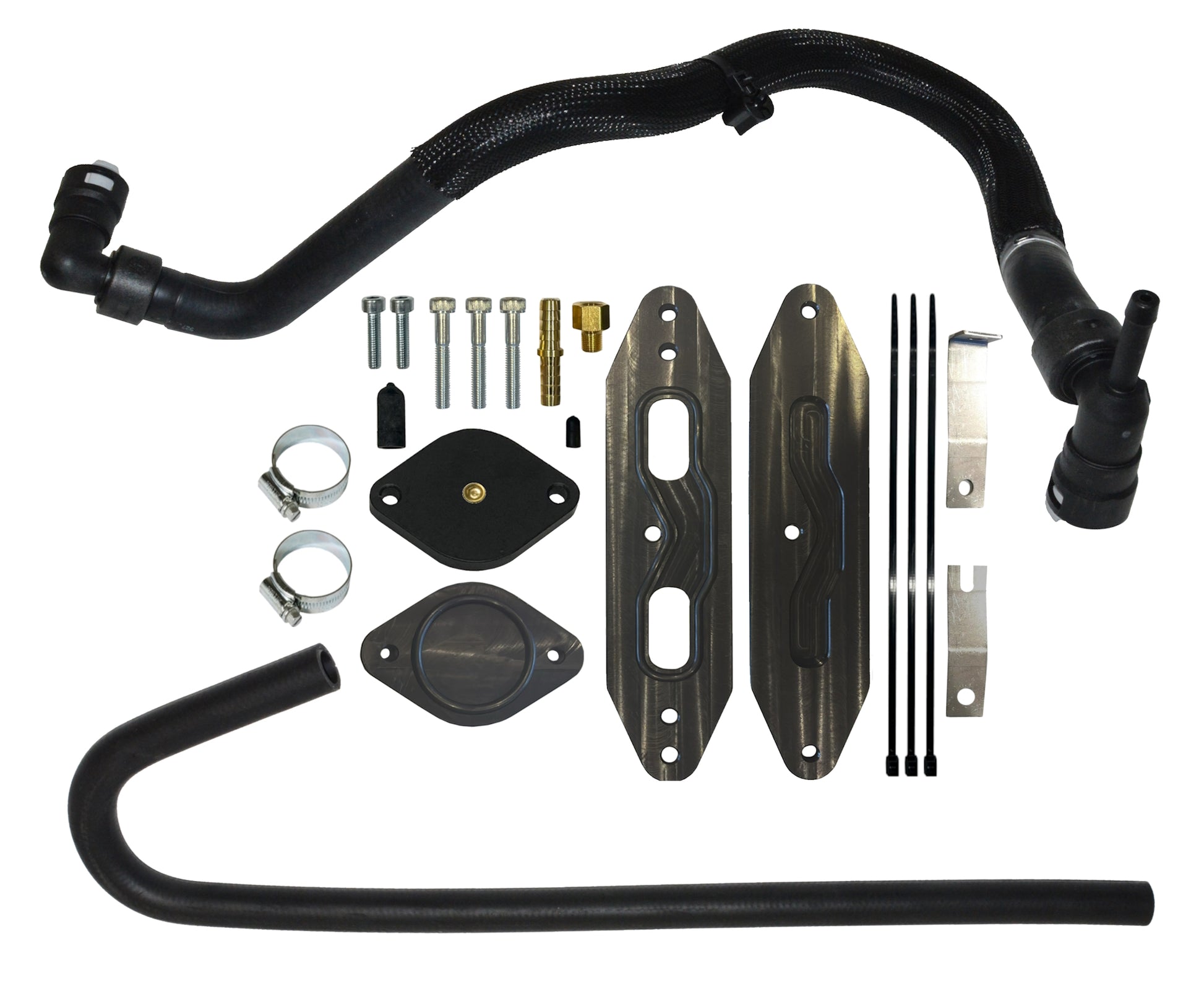 2015.5 - 2016 Ford 6.7L EGR cooler Upgrade with Coolant Re-Route Hoses, w/Pass Through plate-1