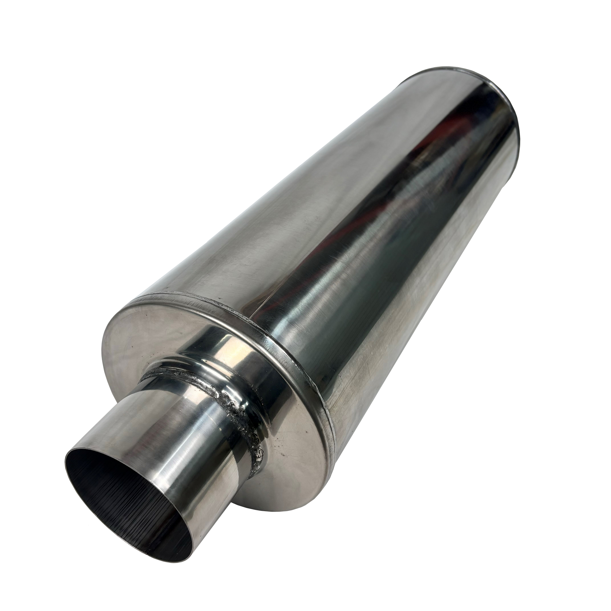 Stainless 8" Round Fiberglass Packed Muffler-1