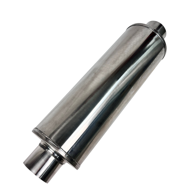 Stainless 8" Round Fiberglass Packed Muffler-2
