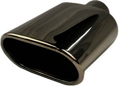Oval Rolled Slant | Black Chrome Exhaust Tip-1