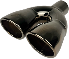 Dual Oval Slant | Black Chrome Exhaust Tip-1
