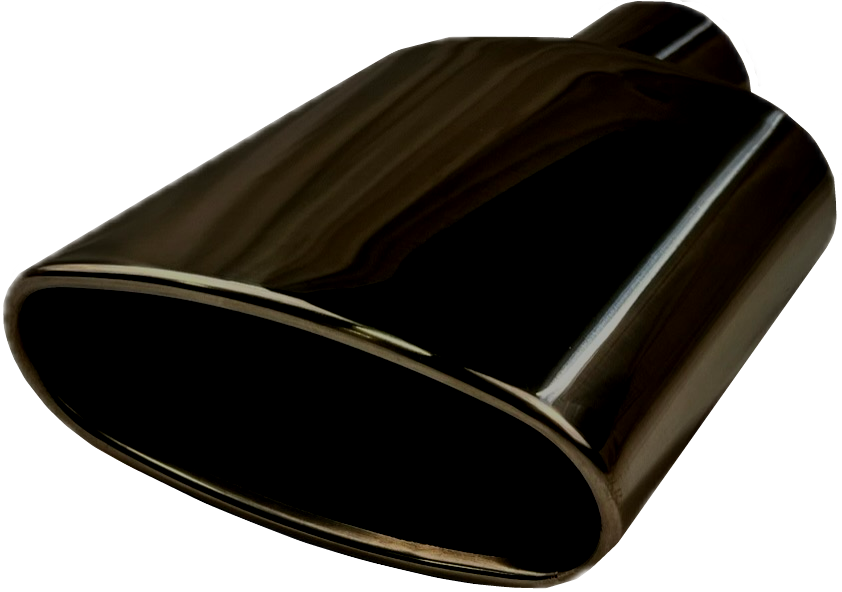 Oval Rolled Slant | Black Chrome Exhaust Tip-1