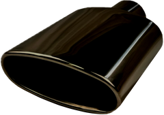 Oval Rolled Slant | Black Chrome Exhaust Tip-1