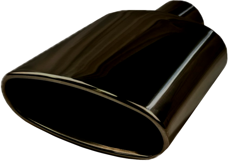 Oval Rolled Slant | Black Chrome Exhaust Tip-1