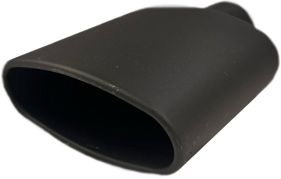 Rolled Oval Slant | Black Powder Coated Exhaust Tip-1