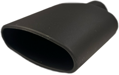 Rolled Oval Slant | Black Powder Coated Exhaust Tip-1