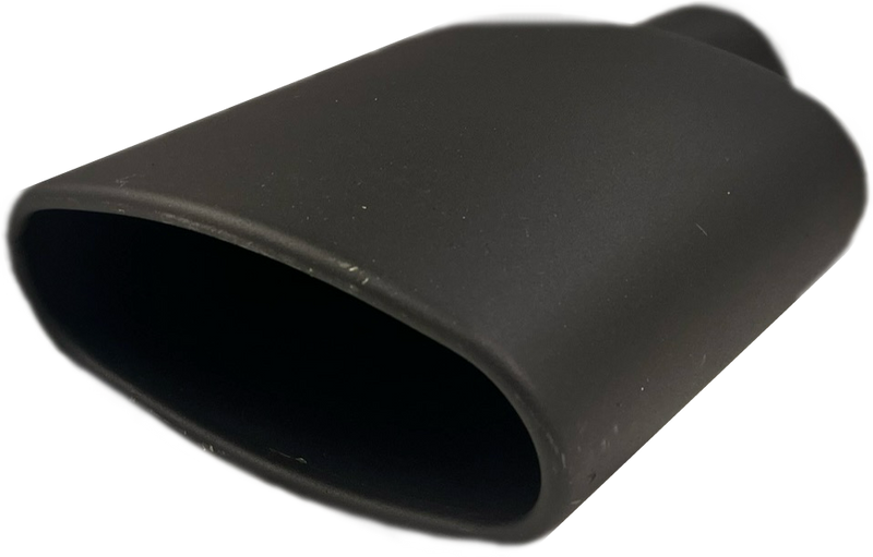 Rolled Oval Slant | Black Powder Coated Exhaust Tip-1