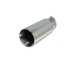 Bolt-on Dual Wall Non-Resonated Tip | Polished 304 Stainless Exhaust Tip-1