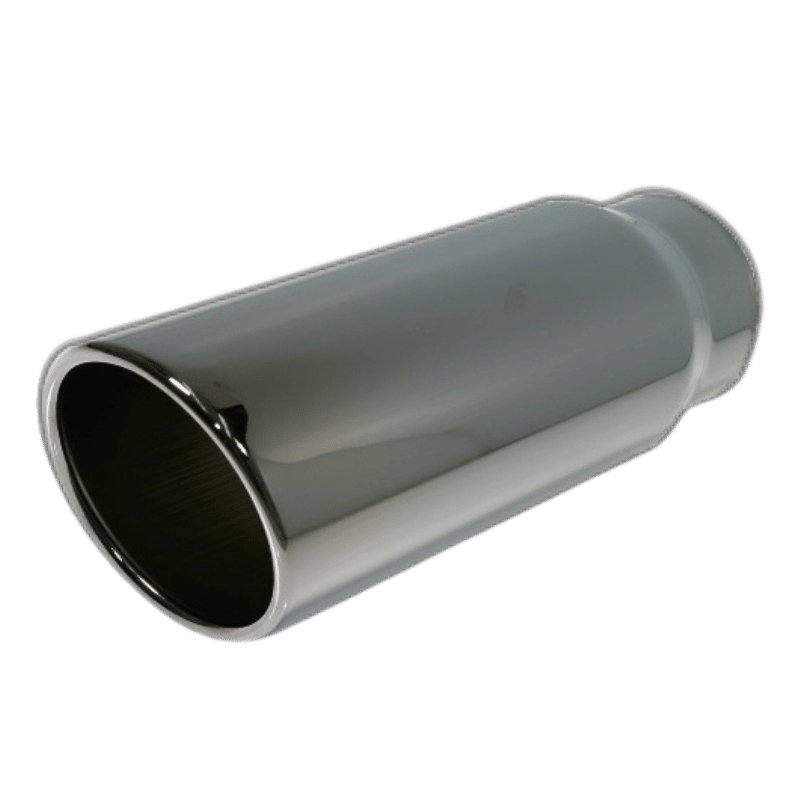 Bolt-on Rolled Angle Cut | Black Chrome Exhaust Tip-1