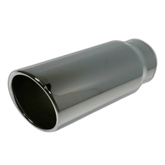 Bolt-on Rolled Angle Cut | Black Chrome Exhaust Tip-1